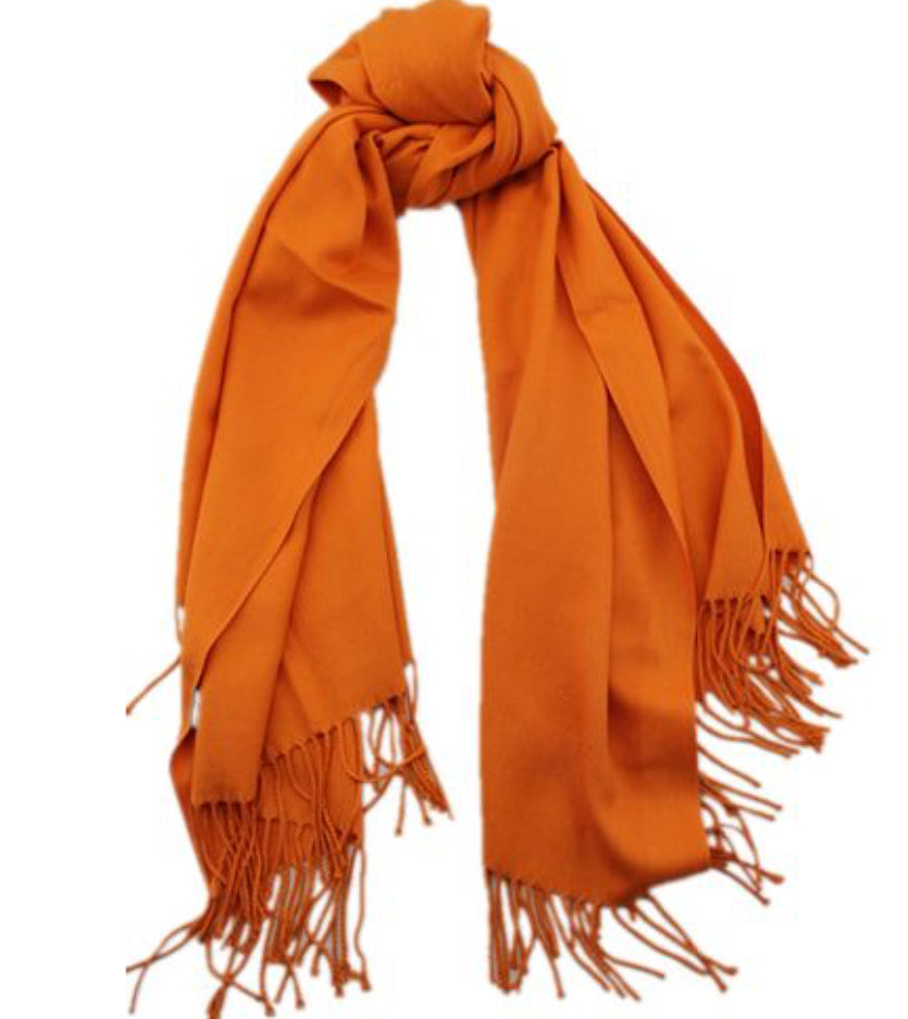 Cashmere luxurious scarf orange