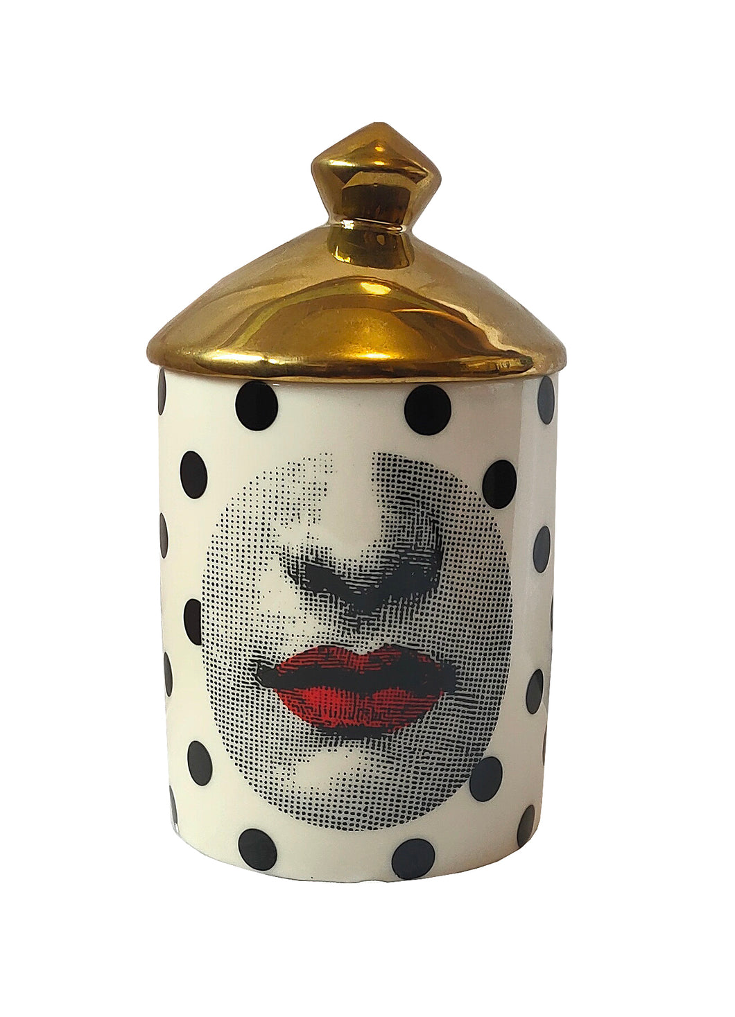 Fornasetti inspired candle lovers lips