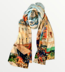 Art cotton  scarf  French town