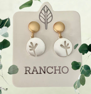 Rancho gold stud silver seedling earrings