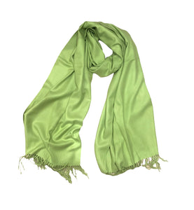 Cashmere luxurious scarf pea green