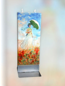 Flat candle lady with umbrella Monet