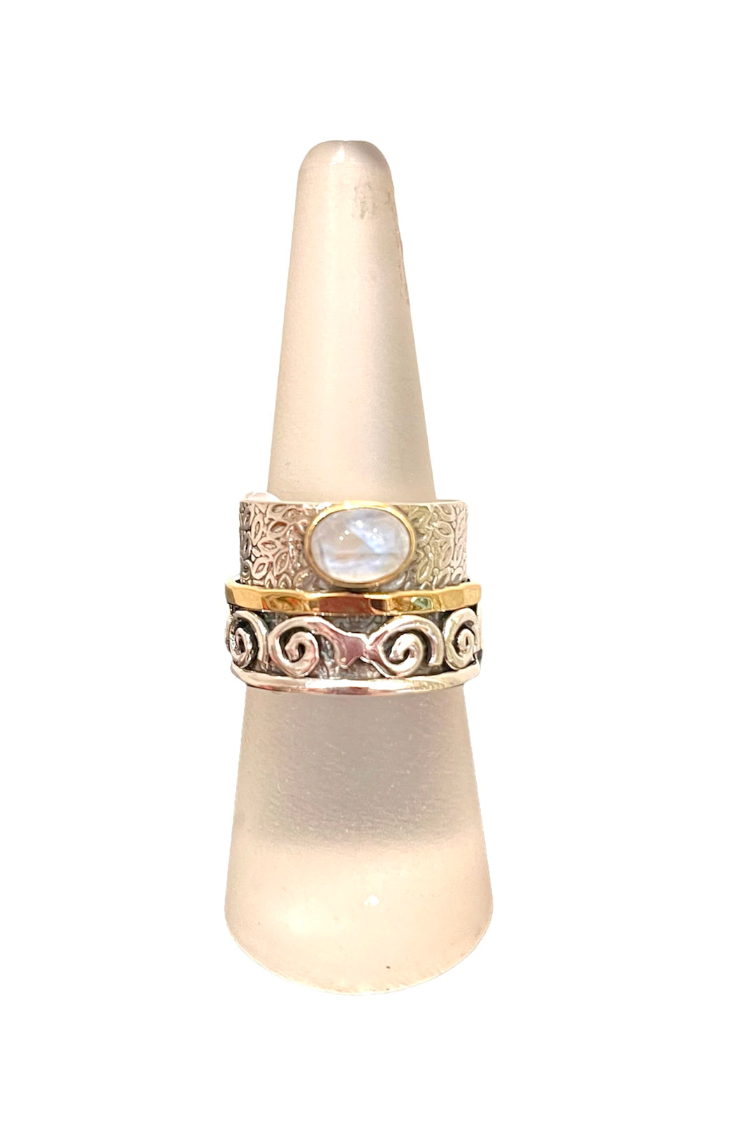 Spinner ring moonstone  gold plated style 000