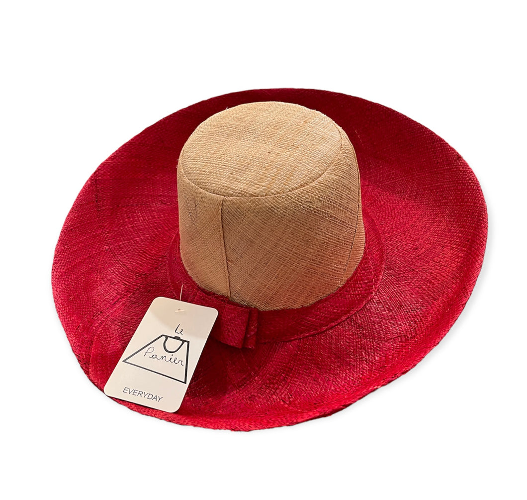 French hat Demi Capeline red/natural