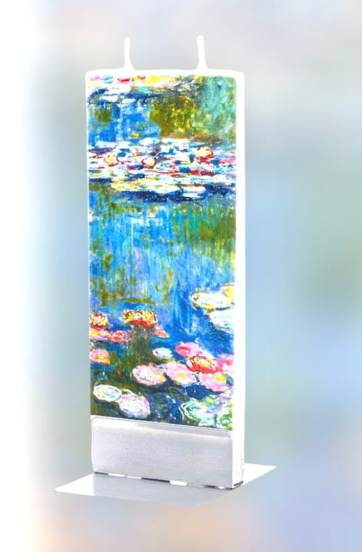 Flat candle Monet water lilies