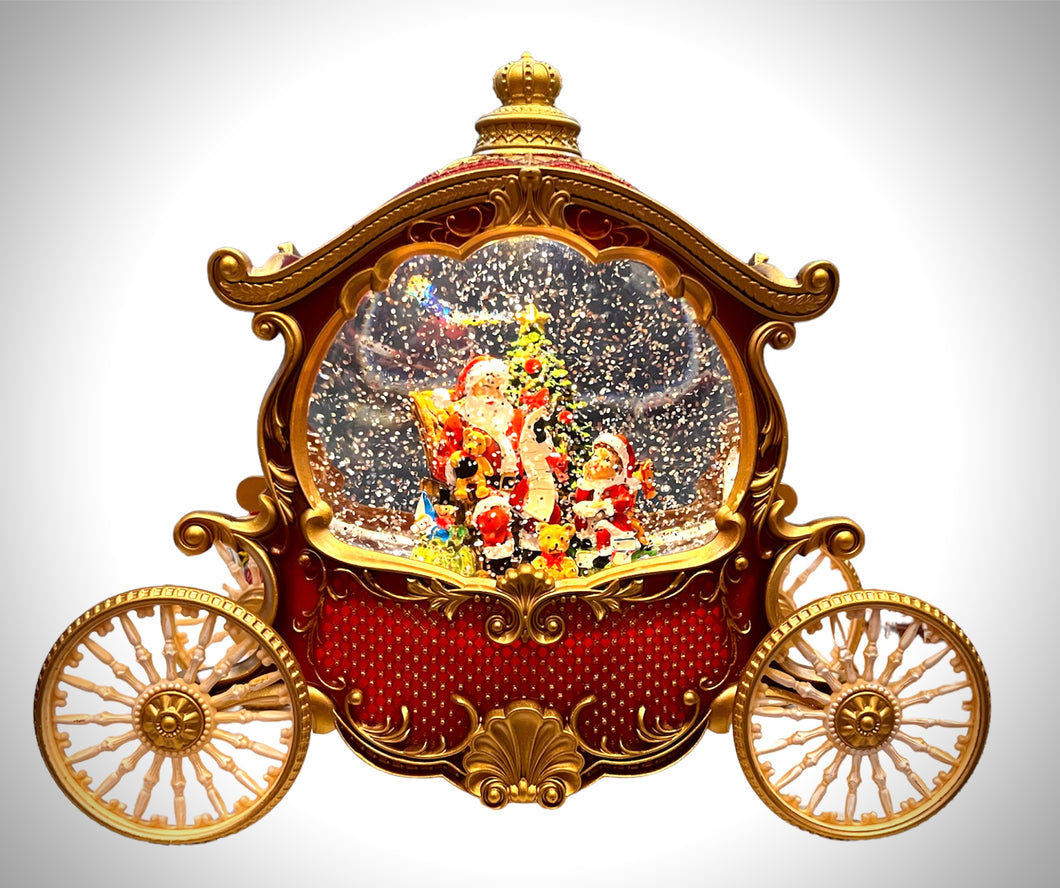 Magical carriage with Santa and kids
