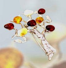Load image into Gallery viewer, Amber Tree of life broche 4 x 4cm
