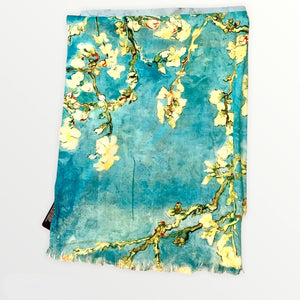 Art Cotton scarf  blossoms Van Gough