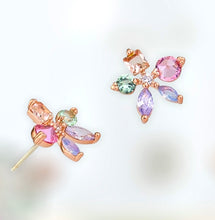 Load image into Gallery viewer, Tiger tree earrings Pastel Crystal Mini Flower
