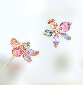 Tiger tree earrings Crystal florals