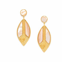 Load image into Gallery viewer, Franck Herval earrings pink and freshwater pearls mother of pearl 5.5cm
